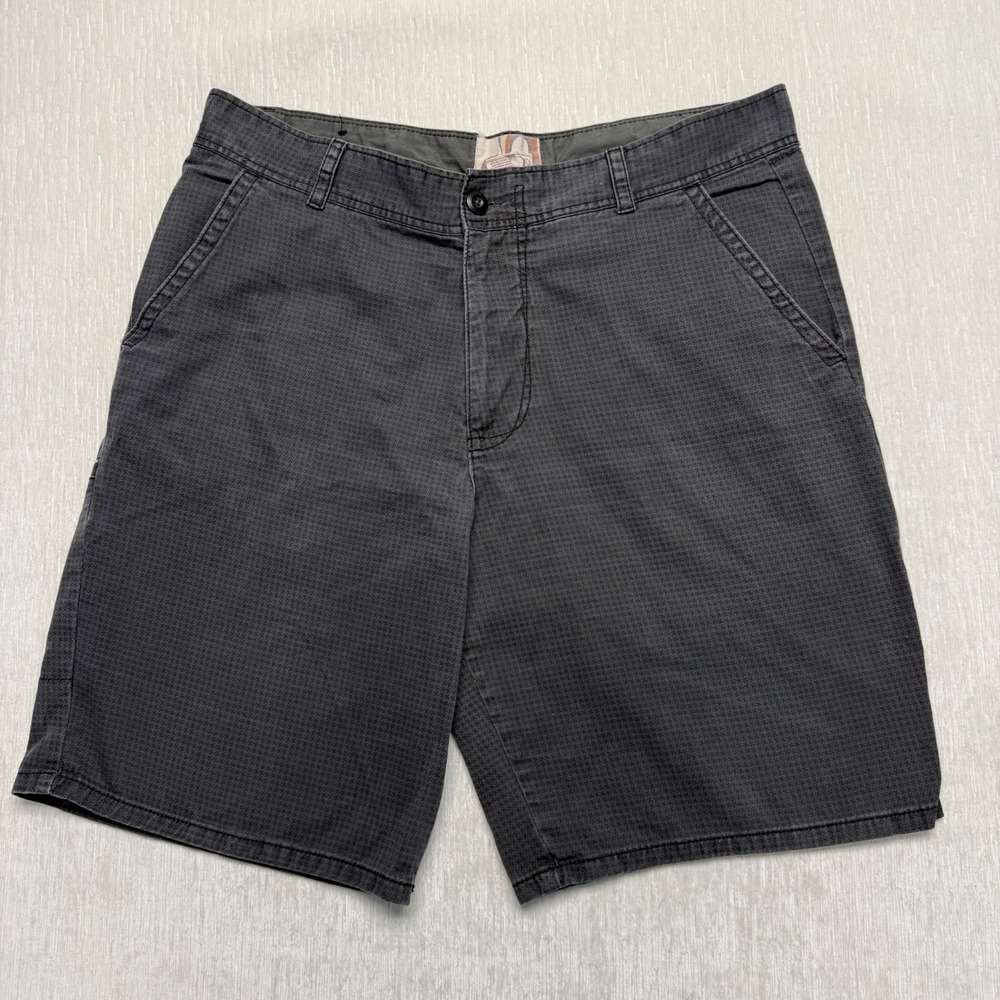 Op Ocean Pacific Cargo Chino Shorts Mens 40 Gray Houndstooth Cotton Casual Skate